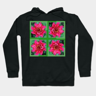 Pink And Green Dahlia Design Hoodie